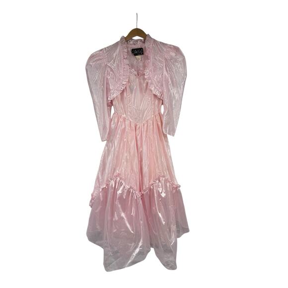 Vintage Steppin Out 80’s Pink Strapless Prom Cocktail Dress W/ Bolero Size 7 - Picture 5 of 12